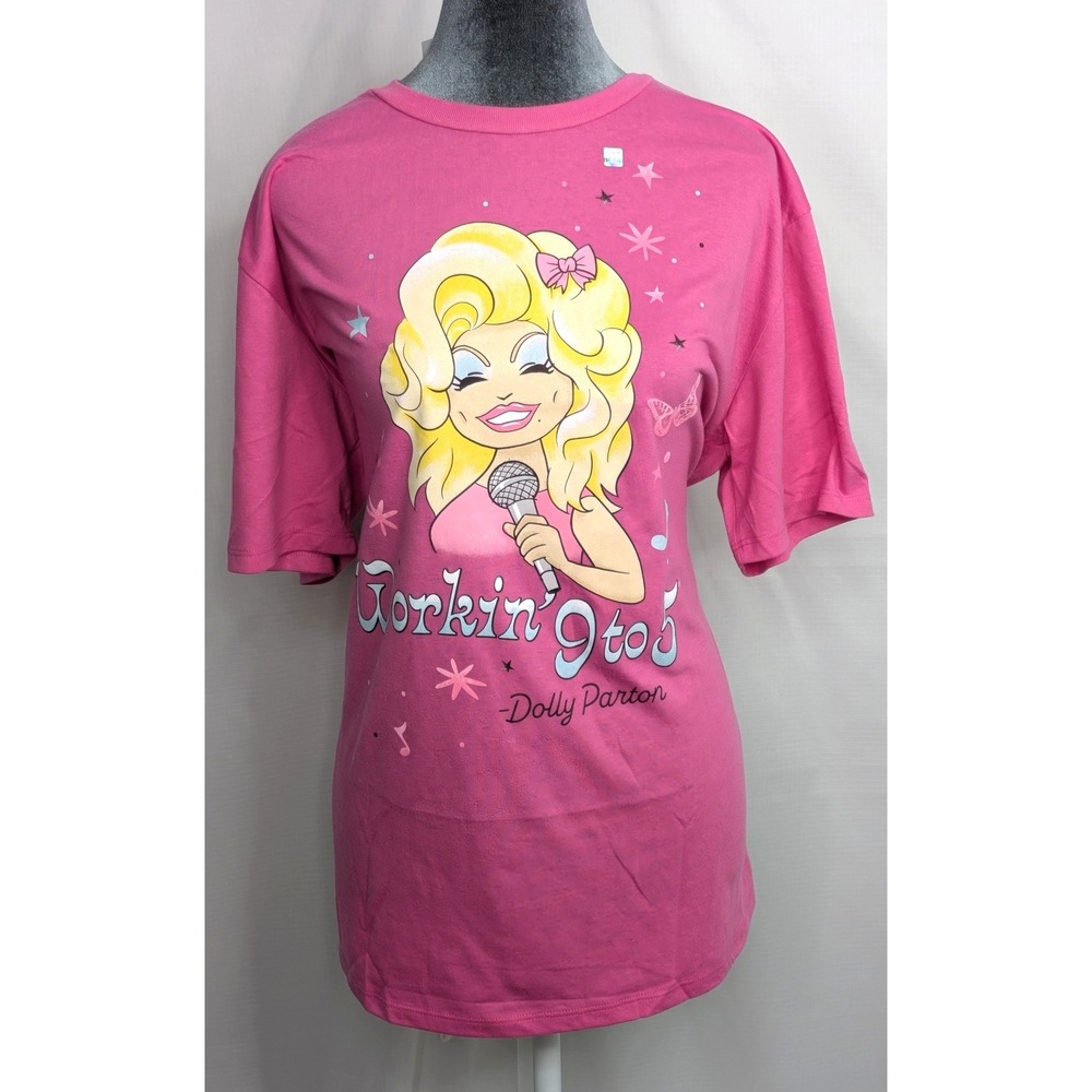Dolly Parton Workin 9 to 5 Graphic T Shirt Pink Large L Country Music NWT